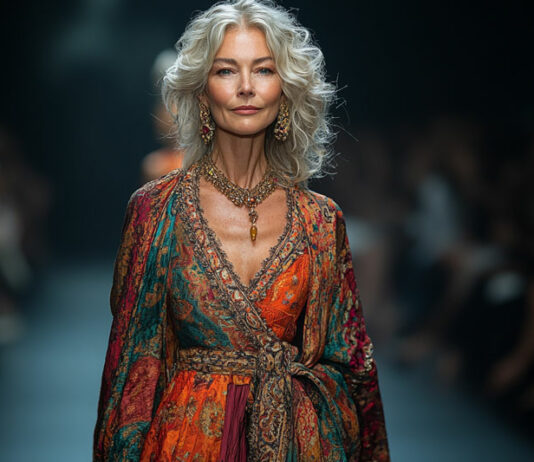 Un défilé de mode mannequin senior