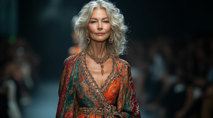 Un défilé de mode mannequin senior