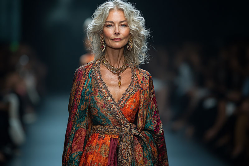 Un défilé de mode mannequin senior