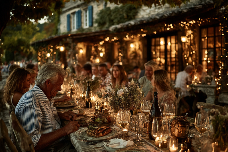 Un diner en famille, l'été 