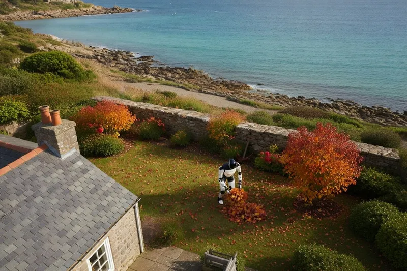 Optimus ramasse les feuilles en automne 