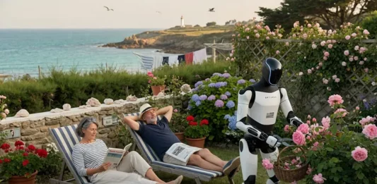 Ma future retraite réinventée par la voiture autonome et Optimus Tesla Ma retraite à la campagne, réinventée par la voiture autonome et les robots