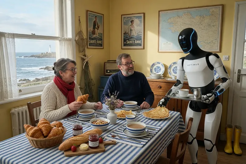 Optimus, le robot humanoïde de Tesla qui prépare le petit-déjeuner