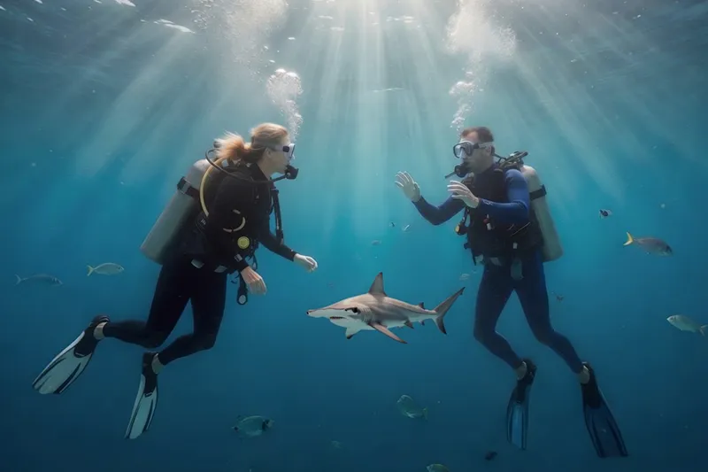 Plonger au milieu des requins Plonger au milieu des requins